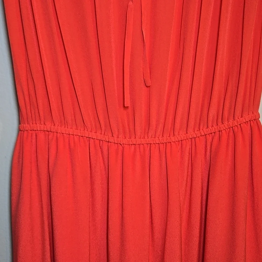 J. Crew Washable Silk Sleeveless A-Line Lined Chiffon Coral Maxi Dress NWOT